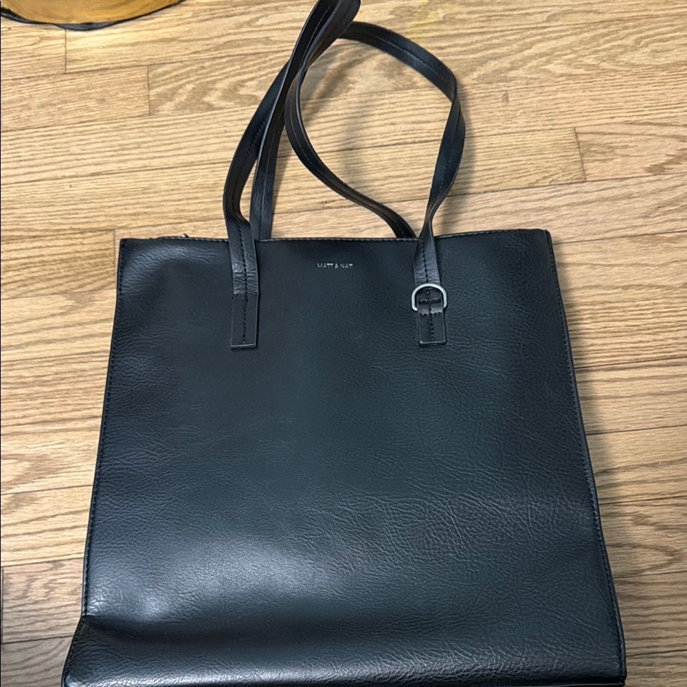 Black Leather Tote Bag